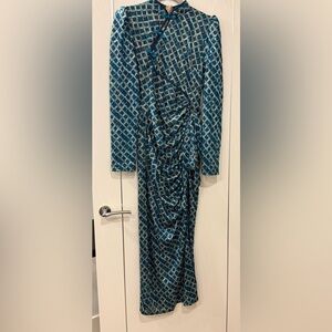 Elegant Blue Geometric Dress